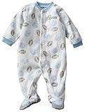 Carter's （カーターズ）白ベースラグビー柄マイクロフリースMicrofleece 3ヶ月 3M (55-61cm) 足つきロンパース カバーオール & パジャマ出産祝い [並行輸入品]