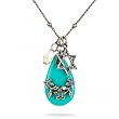 Amaro Jewelry, Necklace - Star of David Amulet in Turquoise and Light Topaz #C931SOSA AMK ONK