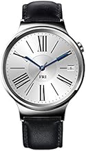 Huawei Watch Stainless Steel with Black Suture Leather Strap (U.S. Warranty)