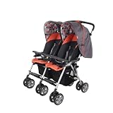 Combi Twin Sport 2 Side by Side Double Stroller in Ember/Mandarin