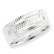 Sterling Silver Diamond-cut 7mm Fancy Ring