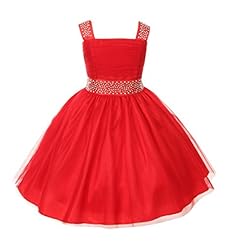 Girls Ruched  Illusion  Sleeveless Polyester/Tulle Knee Length Flower-Girl Dress/Pageant Dress  With a Bow(s) and Rhinestones and a Sash 
