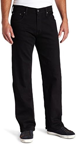 Crun Men's 569 Loose Straight-Leg Jean Black 44W x 30L