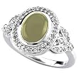 14K Two-Tone Gold Jade and Diamond Ring