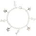 Sterling Silver Keys & Puffy Stars Charm Bracelet, 7/8