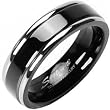 Spikes Solid Titanium Back in Black Ring