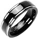 Spikes Solid Titanium Back in Black Ring