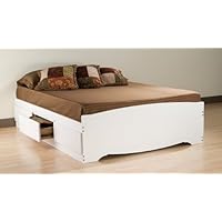 Prepac Monterey White Queen Platform Storage Bed