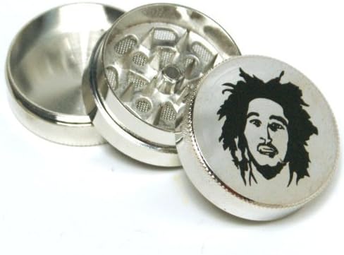 Bob Marley Mini 1.5 wide metal 3 parts, tobacco herb grinder,