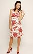 The Olian Twin Print Ruched Strappy Dress