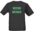 WESTERN AUSTRALIA - GREEN LETTERING - State-series - Black T-shirt