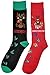 Fine Fit Mens Novelty Print Trouser Socks 2 Pair Set (Christmas)