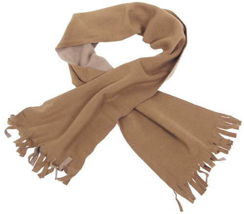 Fleece-Schal mit Fransen braun/sand