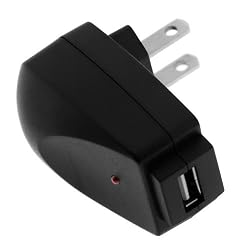 Black Rapid USB Home Travel Charger for Microsoft Zune 120GB, Zune 16GB, Zune 80GB, Zune 4GB 8GB, Zune 30GB, Zune HD 32 GB, Zune HD 16 GB By GTMax