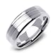 14K White Gold Contemporary Design Satin Brushed Wedding Band Ring