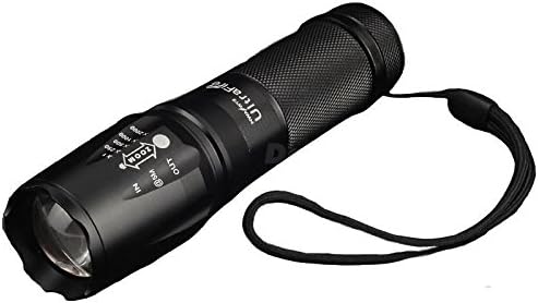 Edis Super Bright Portable UltraFire 8T8 5 Modes 2800 Lumen CREE XML T6 Zoom Adjustable LED Flashlight waterproof Torch Lamp+Rechargeable 26650 Battery+Charger+Black Holster Kits,Perfect for Bike headlight,Hunting,Camping,Hiking
