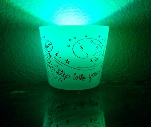 Glow Vase Kit - Step Into Your Magic - White Vase w/Green LED Light