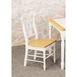 Coaster Napoleon Style Dining Chairs, Natural and White Finish, Set of 2 Coaster Napoleon Style Dining Chairs, Natural and White Finish, Set of 2