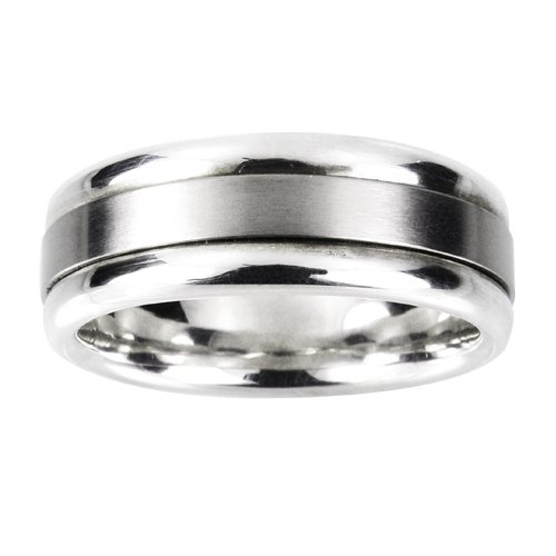 Stainless Steel and Titanium Ring, Size 10