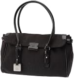 Calvin Klein Jeans Satchel K53069C5800, Sac port&eacute; &eacute;paule femme 33x7.5x25.5 cm - Noir brillant, Polyester