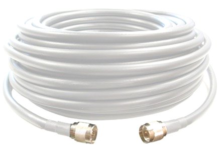 100 feet of Ultra Low Loss Coax Cable *White Color* with N Male Connector Ends