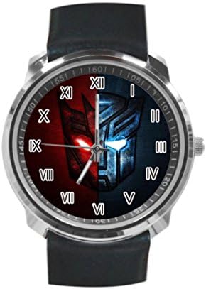 Transformers Red And Blue Custom Leather Strap Wrist Watch the second ring - Oscas Wood Best Gift
