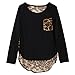 Chin's Women's Sexy Crewneck Leopard Long Sleeve T-shirts Tops (XXL)