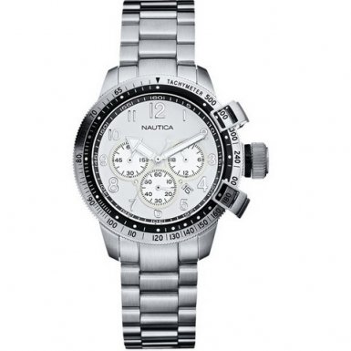 Nautica Ladies Silver Case and Bracelet Chronograph Watch - A32528L