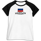 T-Shirt Raglan Woman White  Property Of Haitian Nation / Flag Transfer  Haiti Country