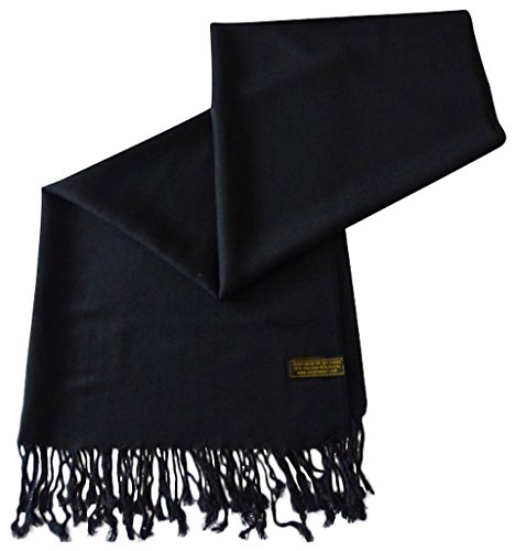Black Solid Color Shawl Pashmina Scarf Wrap Shawls Pashminas NEW