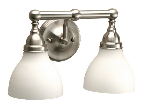 Premier 617302 Wellington Vanity Fixture 2-Light, Brushed Nickel