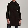 Phistic Women's Wool Blend Three-Quarter Large Collar Coat