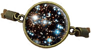 Galaxy Space Charm Bracelet Galaxy Leather Bracelet, JewlB:14