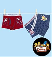 3 Pack - Older Boys' Cotton Rich Bart Bad Boy Assorted Trunks 3 Pack - Older Boys' Cotton Rich Bart Bad Boy Assorted Trunks