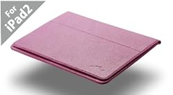 Acase (TM) New Improved iPad 2 100% Genuine Leather EZ Carry Case with 3 in 1 built in Stand for Apple iPad 2 2nd Generation WiFi / 3G Model 16GB, 32GB, 64GB (PINK)