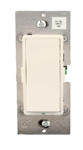 Leviton VPS15-1LZ, Vizia + Digital 15A Electronic Switch, Single Pole or 3-Way, White/Ivory/Light Almond