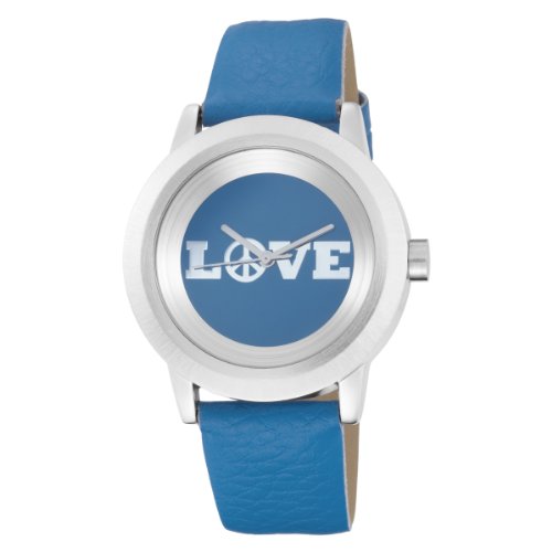 Lucky Brand Women's 161225BLBL Silver-Tone Round Blue Dial with Blue Leather Strap Watch