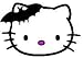 Hello Kitty Bat Bow Gothic Decal Sticker 5 Inch Black