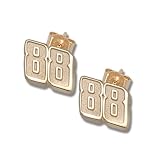 Dale Earnhardt Jr #88 SMALL 3/8 Gold Plated POST EARRINGS