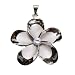 Large Flower Pendant made of Rhodium Plate over .925 Silver with Cubic Zirconia Center