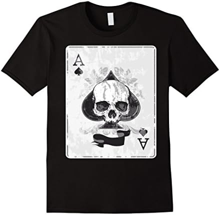 Men's SKULL HEAD ACE OF SPADES MEN'S UNISEX 100% COTTON TEE SHIRT 3XL Black