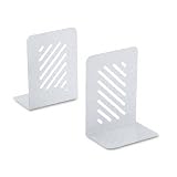 Search : Eldon Premium Tall Bookends, Standard Base, 6 x 4.25 x 8.25, Metal, Light Granite, 1 Pair of Ends (27572AS)