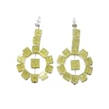 JousJous.com Nickel Free Green Glittery Rubber My Jelly Squares Dangling Earrings