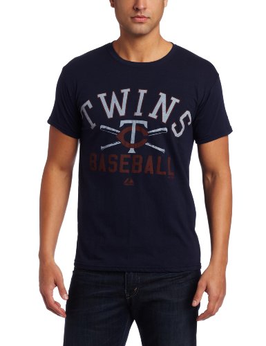 MLB Men's Minnesota Twins Athletic City Short Sleeve Crew Neck Tee, City Navy, X-Large