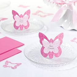 Pink Butterfly Name Cards, Set of 12