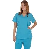 Women's Designer Mock Wrap with Flared Pant Scrub Set (11 colors, XS-3X)