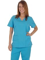 Women's Designer Mock Wrap with Flared Pant Scrub Set (11 colors, XS-3X)