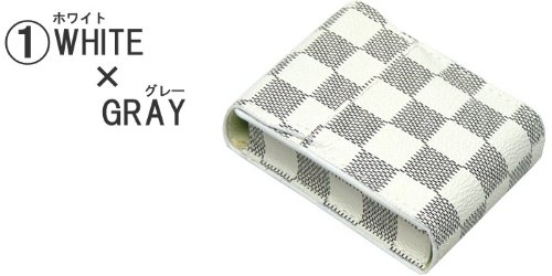 （リッキーアンドヒッキー）Rickey&Hickey　ブロックチェック柄タバコケース（ホワイト）