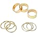 Leegoal Newest Punk Shiny Gold-tone Metal Cute Band Midi Knuckle Ring (1 set of 9pcs)