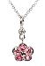 Pink Sapphire and Diamond Pendant Necklace, 18k White Gold, 18' Chain (T.w 0.40)
